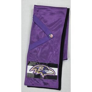 Baltimore Ravens NFL Fleece Lined Scarf Wrap Littlearth Purple Zip Pocket Winter